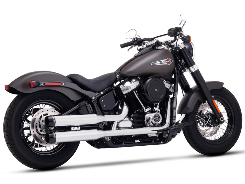 RINEHART FATBOB 4.5インチ スリップオンマフラー クローム/CLASSICブラックエンド 2018年以降FLFB/S、FLSL、FXBB/S、FXBR/S、FXLR/S/ST、FXST