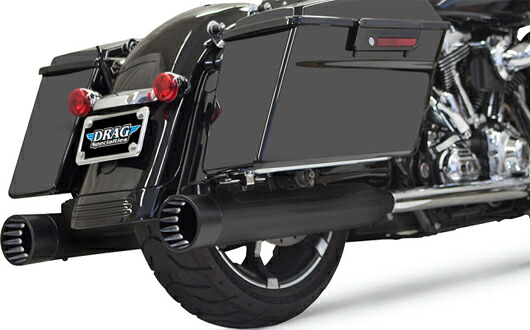 Bassani DNTパフォーマンススリップオンマフラー:1995～16年ツーリング、2009～20年トライク/ストレートカンスタイル/ブラック/ブラックエンド