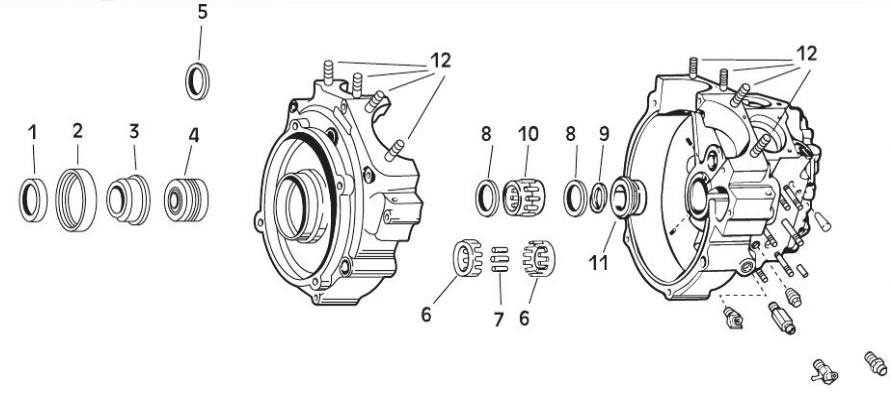 クランクケース コンポーネント ショベルヘッド用 【11】/Rightside crankcase bushing std