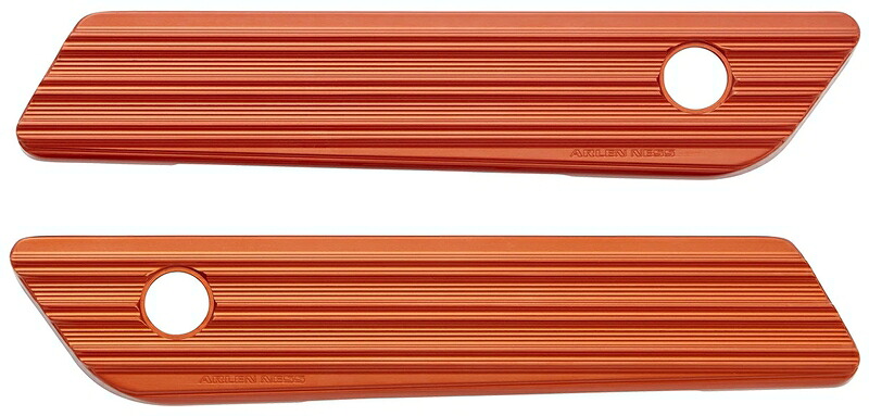 10-GAUGE サドルバッグラッチカバー:オレンジ/2014～25年ツーリング