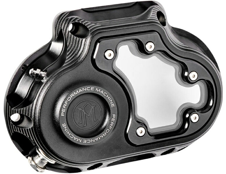 VISION トランスミッションサイドカバー:ブラックOPS/2014~20年ツーリングで油圧クラッチ車|アンバーピース