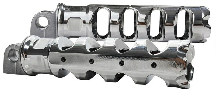 MUZZLE BRAKE FOLDING フットペグ:クローム