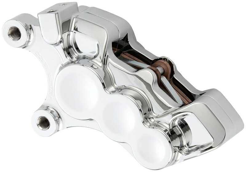 6-PISTON DIFFERENTIAL BORE ブレーキキャリパー クローム:右側:11.8インチローター用/2014～22年スポーツスター、2006～17年ダイナ、2006～17年FLST、2018年以降ソフテイル、2008～25年ツーリング
