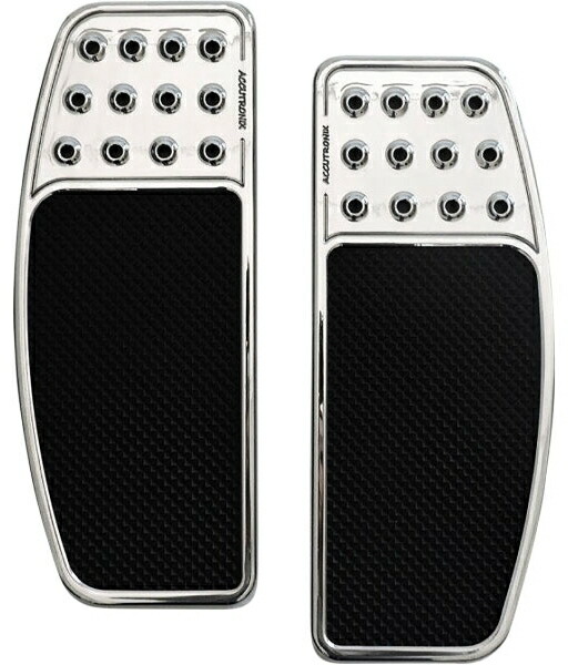 ORIGINAL DRILLED ドライバーフロアボード:CHROME RUBBER INSERTS　1986～17年FLソフテイル、1984年以降ツーリング