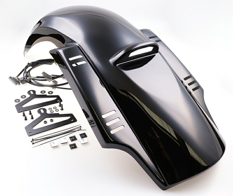 CUSTOM V2 リアフェンダー:2014年以降FLHX、FLTR、FLHR/グロスブラック仕上げ
