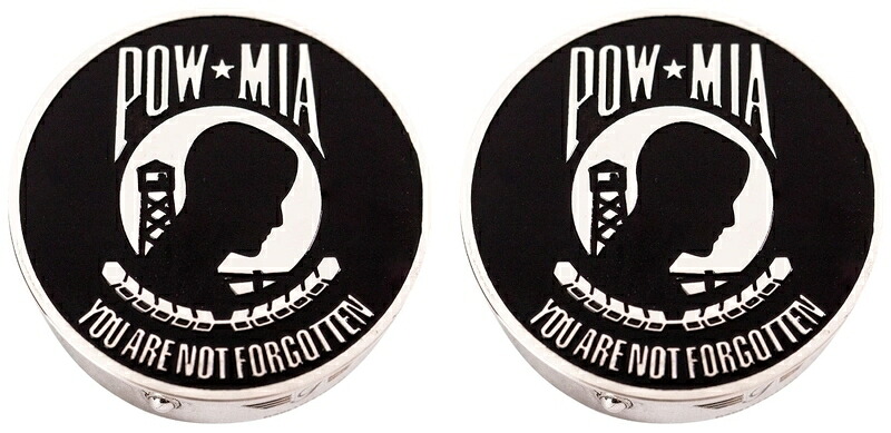 カスタムスイングアーム カバー:1986年以降ツーリング　Stainless PVD black POW MIA｜アンバーピース