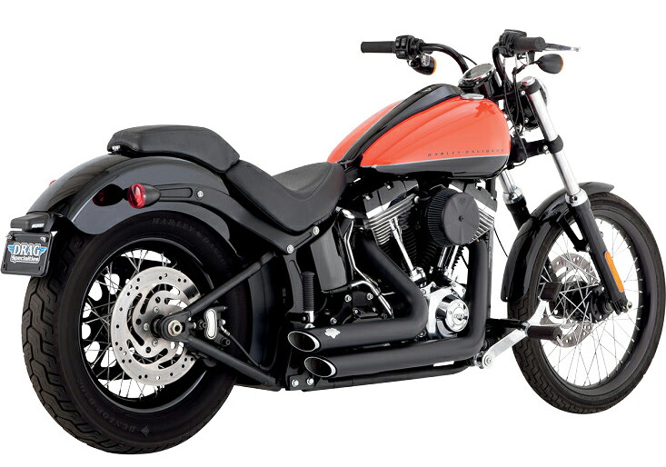 VANCE＆HINES ショートショット スタッガード ブラック:2012～17年ソフテイル/PCX搭載｜アンバーピース