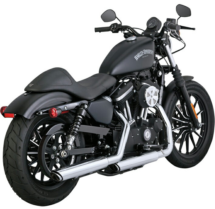 VANCE＆HINES ツインスラッシュ スリップオンマフラー クローム:2014～22年スポーツスター/PCX搭載