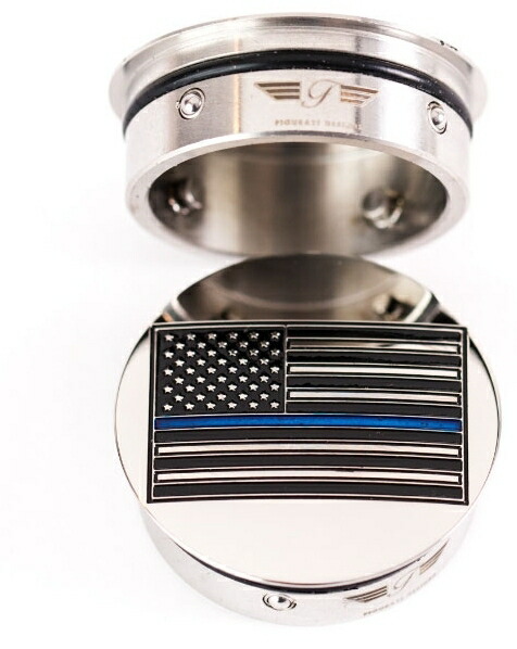 カスタムスイングアーム カバー:1986年以降ツーリング　Stainless Blue Line Flag