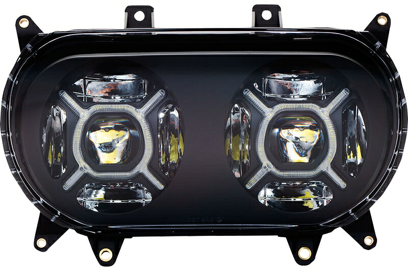 ProGLOW DOUBLE-X LEDヘッドライト:2015~24年FLTRモデル、2023年以降FLTRT/ブラック|アンバーピース