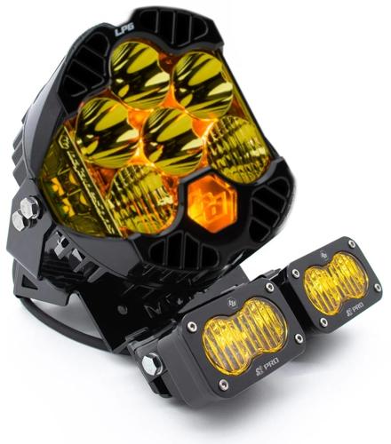 Baja Designs Naked LP6 with Dual S2 LEDライトキット:【Dual S2：Sportタイプ／Wide Corneringライト】【LP6 ヘッドライト：アンバー】【Dual S2ライト：アンバー】