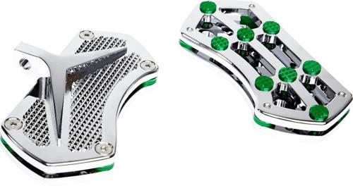 DIAMOND パッセンジャーフロアボード　【フロアボード】:クローム　【スキッドプルーフ】:グリーン