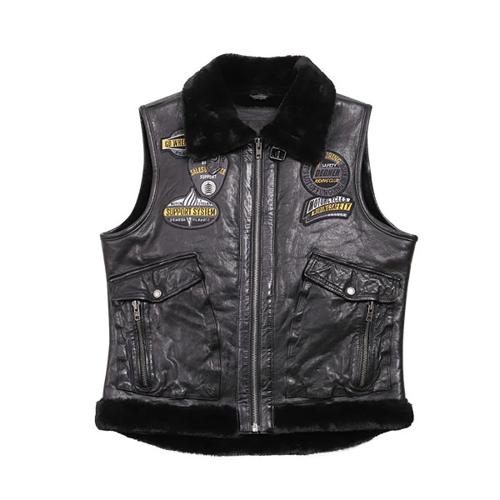 楽天市場】HEAVY オイルレザーベスト レッドモトブルーズ VEST