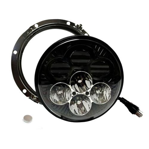 SHARK DEMON 7インチ LED ヘッドライトキット COLOR-CHANGING バックライト付 2012～16年FLD、1994～13年FLHR、FLHT、FLHX、FLHTCUTG