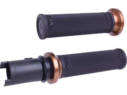 RUFFIAN LOCK-ON グリップ ブラック/ブロンズ 2025年以降ソフテイルモデル、2023年以降FLHXSE、FLTRXSE、2024年以降FLHX/U、FLTRX、FLTRXSTSE