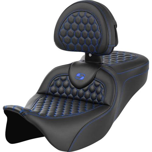 ROAD SOFA HC バックレスト シート ブルーステッチ 2008~25年ツーリングモデル(但し2023年以降FLHXSE、FLTRXSE、2024年以降FLHX/U、FLTRX/STSEは除く)