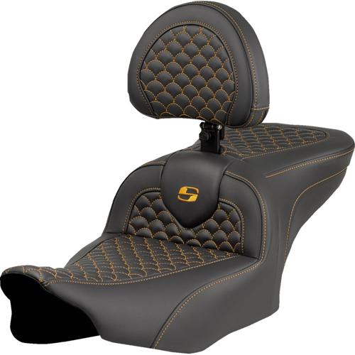 ROADSOFA DS バックレスト シート ゴールドステッチ 2023年以降FLHXSE、FLTRXSE、2024年以降FLHX/U、FLTRX/STSE｜アンバーピース