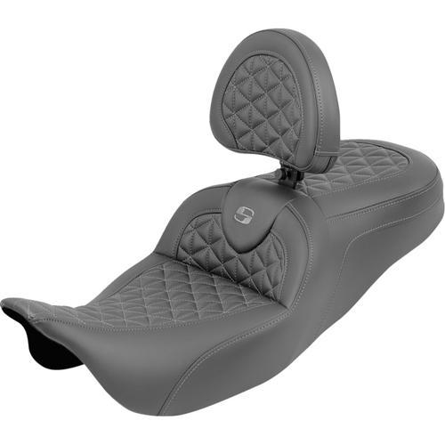 ROADSOFA TRI-GRIPPER バックレスト シート グレーステッチ 2008～25年ツーリングモデル（但し2023年以降FLHXSE、FLTRXSE、2024年以降FLHX/U、FLTRX/STSEは除く）