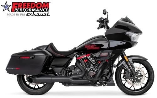 2STEPPED MID UNION 4.5インチ ターンアウト スラッシュエンドキャップ ブラック/GLOSSY BLACK 2017年以降ツーリングモデル|アンバーピース