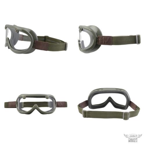 GREASER 60’s VINTAGE GOGGLE LEATHER MODEL オリーブグリーン/ココアレザー