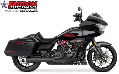 2STEPPED MID UNION 4.5インチ ターンアウト スラッシュエンドキャップ ブラック/CHROME 2017年以降ツーリングモデル|アンバーピース