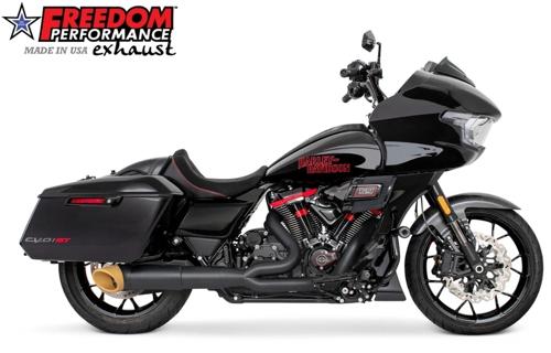2STEPPED MID UNION 4.5インチ ターンアウト スラッシュエンドキャップ ブラック/SOLID GOLD 2017年以降ツーリングモデル|アンバーピース