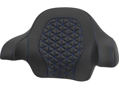 ROADSOFA TRI-GRIPPER ツアーパックバックレストパッド ブルーステッチ 2014～25年ツーリング、トライクでキングツアーパック装着車