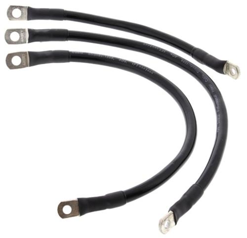ソリッドブラック バッテリーケーブルキット 9”、14”、15” 2004～09年ダイナモデル