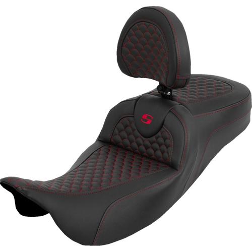 EXTENDED REACH ROADSOFA DS バックレスト シート レッドステッチ 2008～25年ツーリングモデル（但し2023年以降FLHXSE、FLTRXSE、2024年以降FLHX/U、FLTRX/STSEは除く）