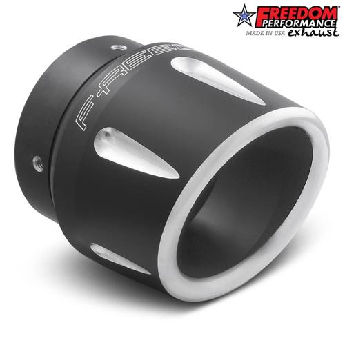 4インチ COMBAT FLUTED エンドキャップ SCULPTED BLACK FREEDOM PERFORMANCE EXHAUST 4インチ スリップオンマフラー用