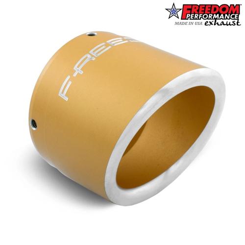 4インチ LIBERTY エンドキャップ SCULPTED GOLD FREEDOM PERFORMANCE EXHAUST 4インチ スリップオンマフラー用