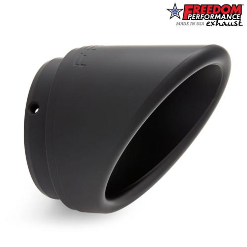 4.5インチ SLASH (2-STEP) エンドキャップ PITCH BLACK FREEDOM PERFORMANCE EXHAUST 4.5インチ スリップオンマフラー用