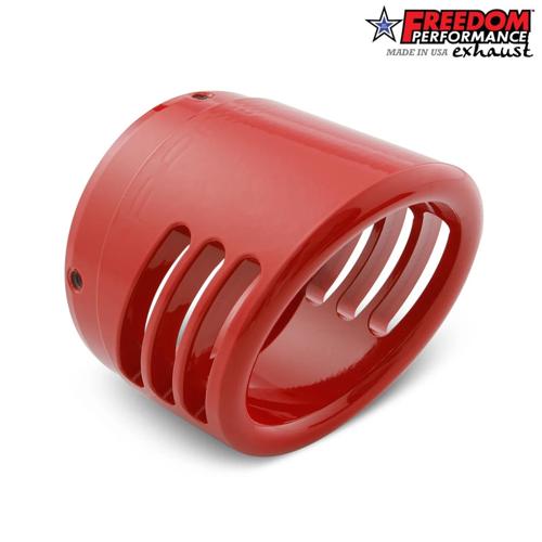 4インチ RACING エンドキャップ GLOSSY RED FREEDOM PERFORMANCE EXHAUST 4インチ スリップオンマフラー用