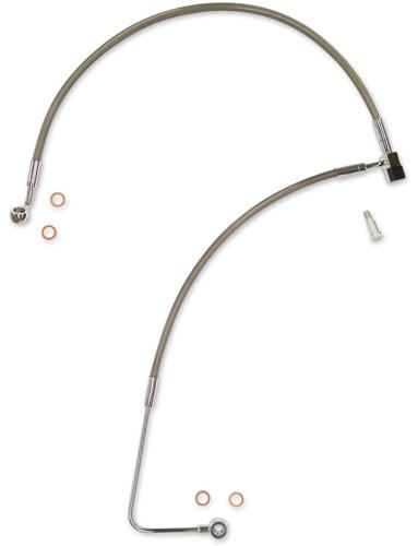 フロントLOWERブレーキライン 2011～24年ソフテイル用 ステンレス:42cm｜アンバーピース