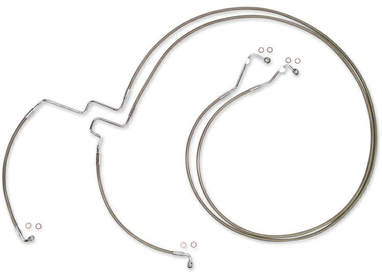 フロントLOWERブレーキライン 2009年以降ツーリング ステンレス:R 35cm 137cm、L 35cm 142cm