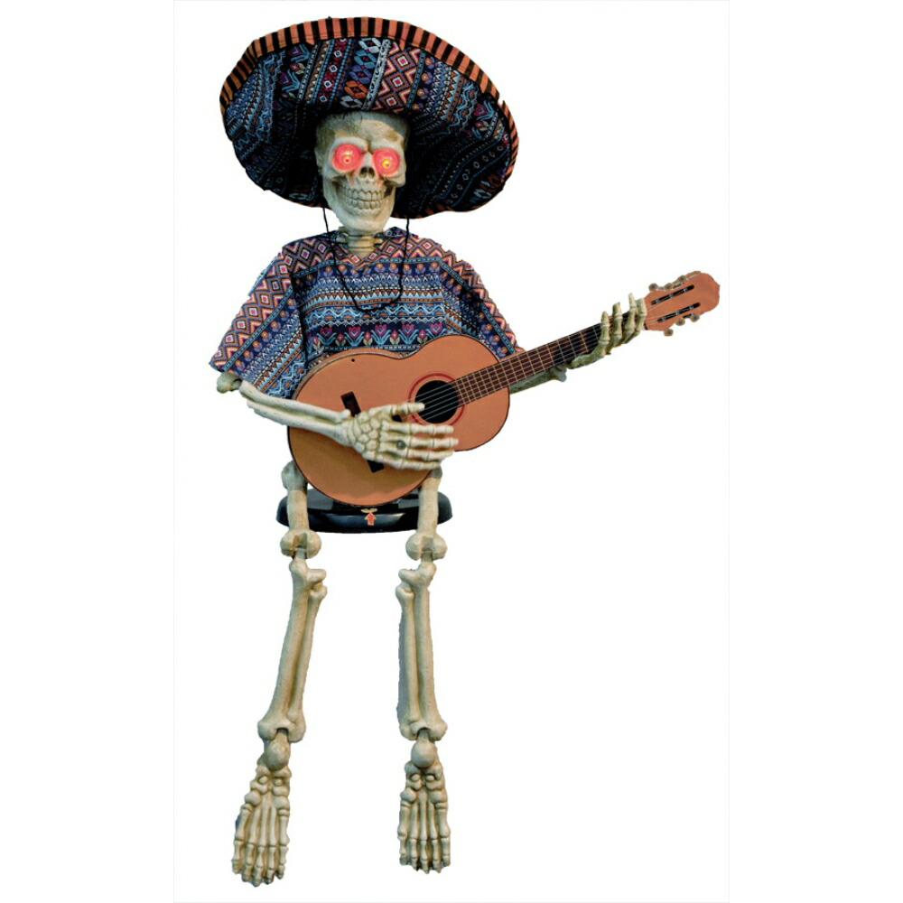 楽天市場 ギターを弾く骸骨 動く 小道具 ハロウィン用 メキシカン コスプレ アメリカンコスチューム楽天市場店