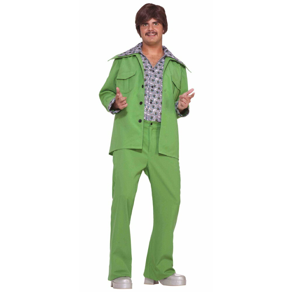 プレミア商品 ディスコ 70年代 スーツ グリーン コスチューム 大人男性用 70 Plaid Leisure Suit コスプレ シニア ファッション Tortellini Co