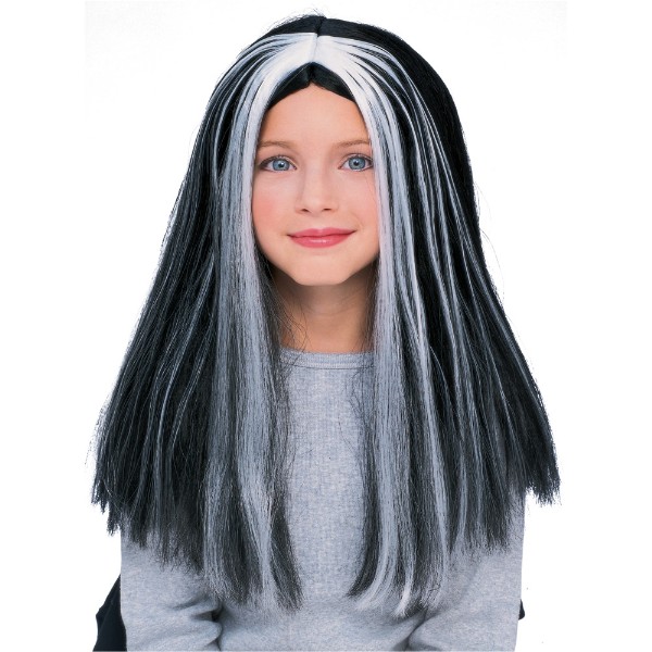 【楽天市場】ゴスロリ Witch Wig ウィッグ、かつら ブラック&グレイのストリーク 子供用 コスプレ：アメリカンコスチューム楽天市場店