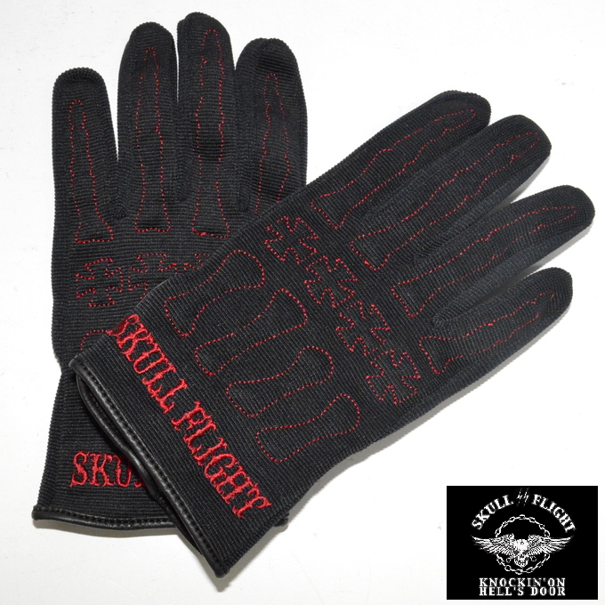 楽天市場】SKULL FLIGHT スカルフライト 3シーズン対応撥水加工オールレザーグローブ BONE GLOVE ボーングローブ ブラック×ホワイト  全10色 送料無料 : アメリカンバース