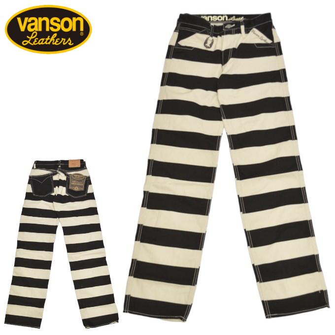 ＊バンソン VANSON バック刺繍 囚人 ボーダー シャツジャケット M VANSON バンソン 長袖シャツ フライングファイヤースカル 総刺繍