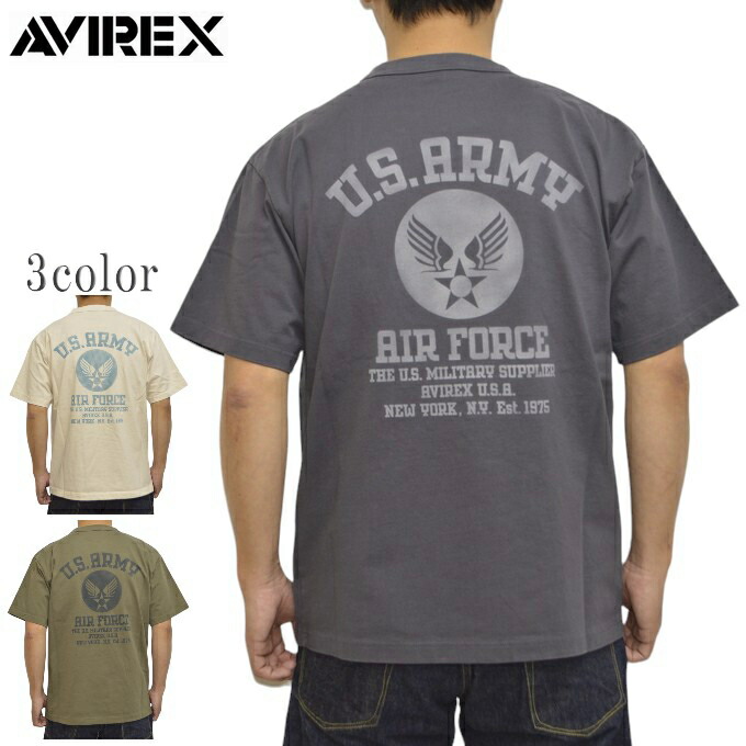 AVIREX アヴィレックス 783-4134049 半袖プルオーバー ミリタリー ステンシル U.S.ARMY アビレックス ミリタリー トップス メンズ 貨物輸送無料 新作