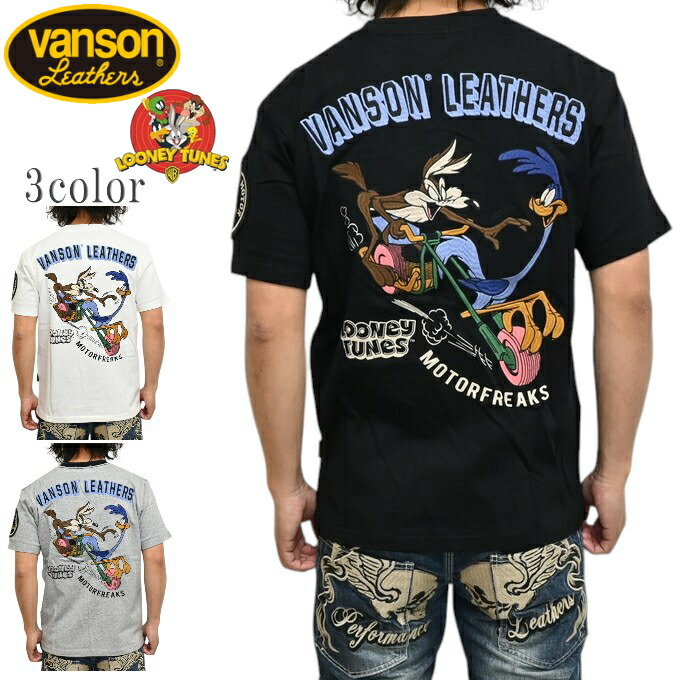 バンソン VANSON ルーニーテューンズ LTV-2506 半袖Ｔシャツ 天竺半袖TEE ワイリーコヨーテ 読み込む伝令 トップス メンズ 貨物輸送無料 新作