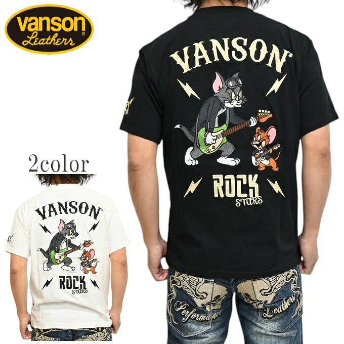 バンソン VANSON トムとジェリー TJV-2513 ベア天竺 半袖Ｔシャツ ROCK 天竺半袖TEE トップス メンズ 送料無料 新作｜アメリカンバース