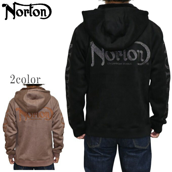 ノートン Norton 服 御召しもの 253N1307 ポリスウェード 裏ボア ジップパーカー フーディ 汗水 心地よい メンズ 貨物輸送無料 新作