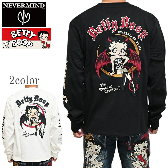 NEVER MIND ネバーマインド ベティブープ BBN-2509 天竺 長袖Ｔシャツ ロンＴ デビルベティ トップス ベティちゃん メンズ 送料無料 新作