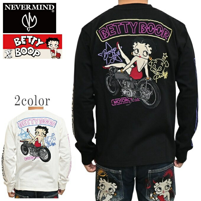 NEVER MIND ネバーマインド ベティブープ BBN-2601 天竺 長袖Ｔシャツ ロンＴ バイクベティ トップス ベティちゃん メンズ 送料無料 新作
