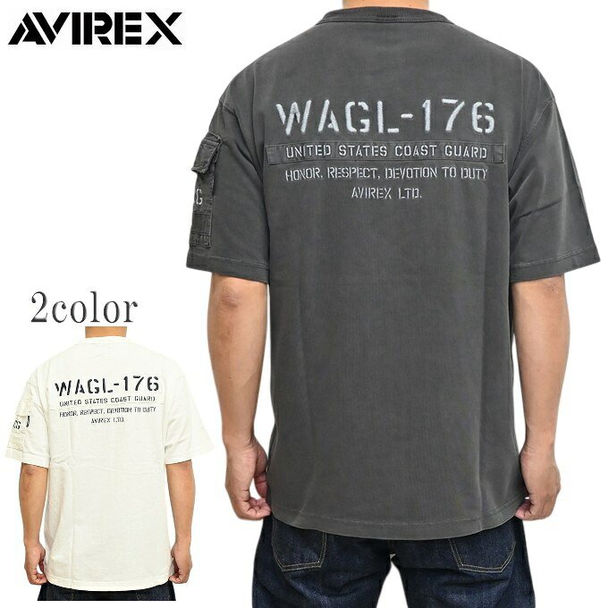 AVIREX アヴィレックス 783-6134005 半袖Tシャツ フェイディド ミリタリー ポケット アビレックス ミリタリー トップス メンズ 送料無料 新作｜アメリカンバース