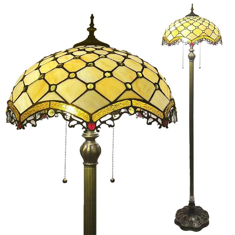 ステンドグラスランプ　アンティーク　大型　フロアスタンド　3灯 楽天市場】ステンドグラス フロアライト 3灯 フロアランプ 照明 フロア