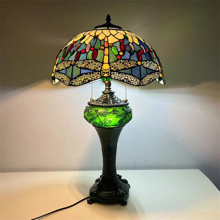 楽天市場】30*45CM トンボ柄 ステンドグラスランプ スタンド照明