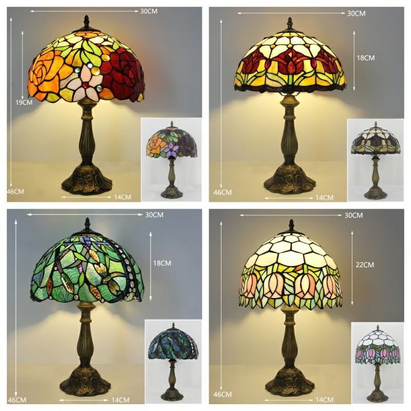 楽天市場】ステンドグラスランプ 直径30CM 高46CM スタンド照明